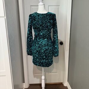 Turquoise Sequin Dress